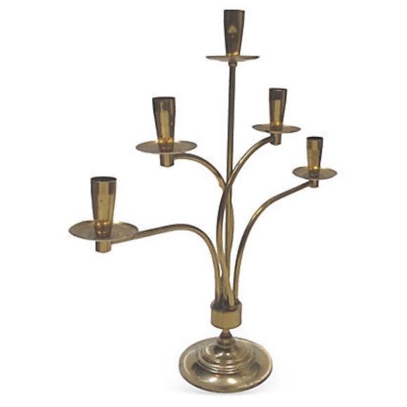 Mid-Century Candelabra Candle Holder Five Arm Tommi Parzinger Style Germany Att - Picture 2 of 4